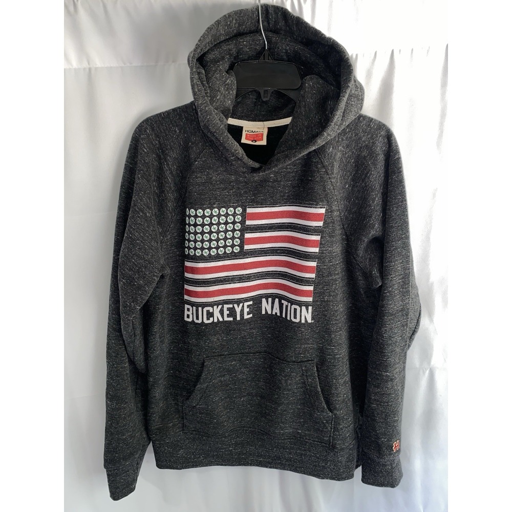 Homage Ohio State Buckeyes Buckeye Nation‎ Flag Hoodie Hooded Sweatshirt Medium